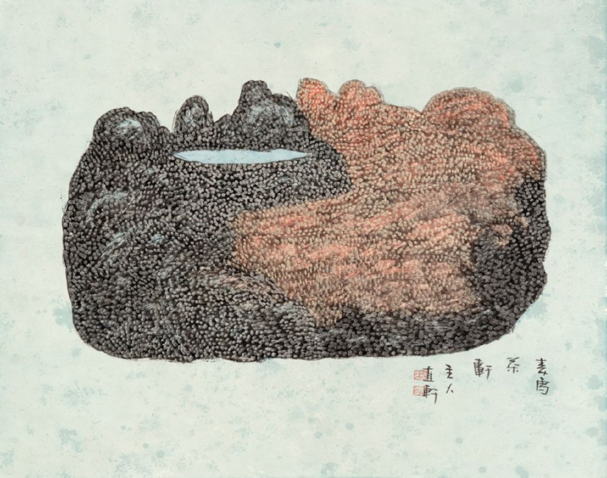 허달재, 돌, 2024-2025, 한지에 수묵채색, 금니(金泥), 47 x 60 cm..jpg