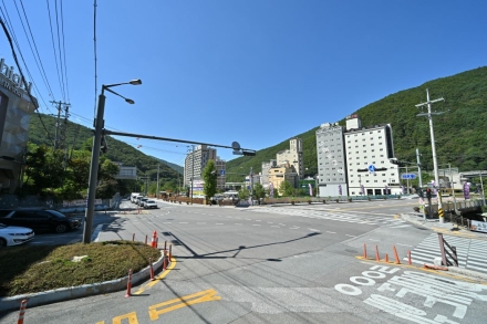 사북읍 하이원리조트 진입부에 회전교차로 조성